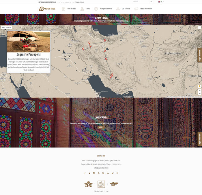 طراحی وب سایت آژانس مسافرتی کیهان گشت
